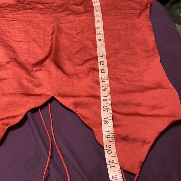 Like New Free People Scallop Satin Burnt Rust Earth Red Orange Camisole - Picture 9 of 9